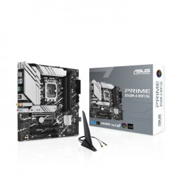 ASUS PRIME B760M-A WIFI D4, Socket 1700, Intel® B760 (14/13/12th Gen CPU), Dual 4xDDR4-5333, 2xHDMI, DP, CPU Intel graphics, 3xPCIe X16 4.0, 4xSATA3, RAID, 2xM.2, LPT-header, Realtek 7.1 HDA, 1x2.5GbE LAN, WiFi/BT, 1xUSB-C, 2xUSB3.2 Gen2, 4xUSB3.2, 5X Pro